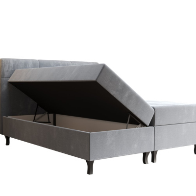 Americká postel s vysokým čelem DORINA - 140x200, šedá