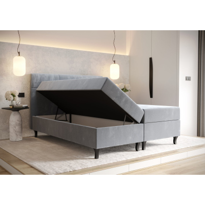 Americká postel s vysokým čelem DORINA - 140x200, šedá