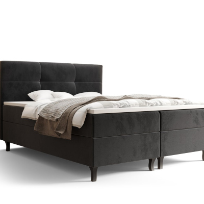 Americká postel s vysokým čelem DORINA - 140x200, tmavě šedá