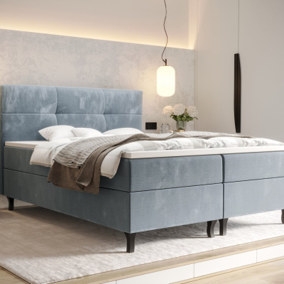 Americká postel s vysokým čelem DORINA - 160x200, modrá