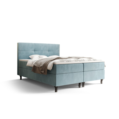 Americká postel s vysokým čelem DORINA - 160x200, světle modrá
