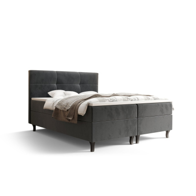 Americká postel s vysokým čelem DORINA - 160x200, šedá
