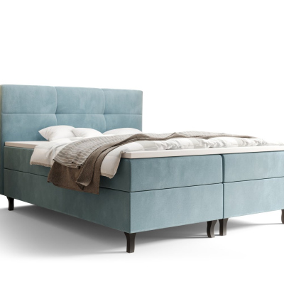 Americká postel s vysokým čelem DORINA - 180x200, světle modrá