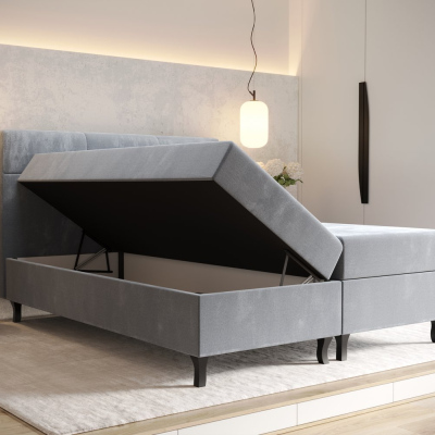 Americká postel s vysokým čelem DORINA - 180x200, šedá