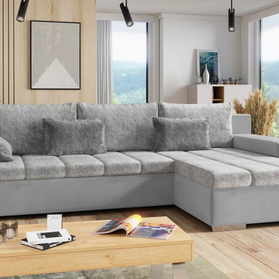 Rohová rozkládací sedačka ZELMA - šedá, pravý roh