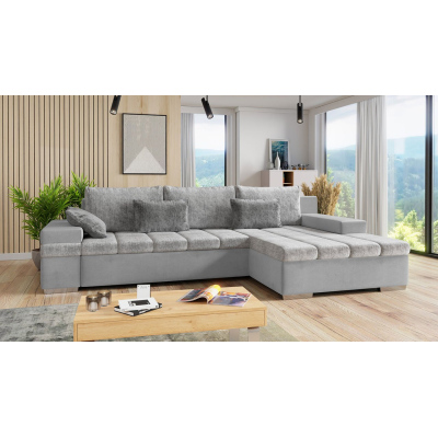 Rohová rozkládací sedačka ZELMA - šedá, pravý roh