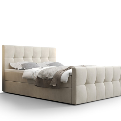 Elegantní manželská postel ELIONE - 140x200, béžová