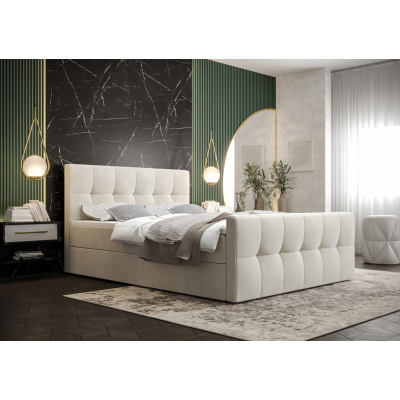 Elegantní manželská postel ELIONE - 140x200, béžová