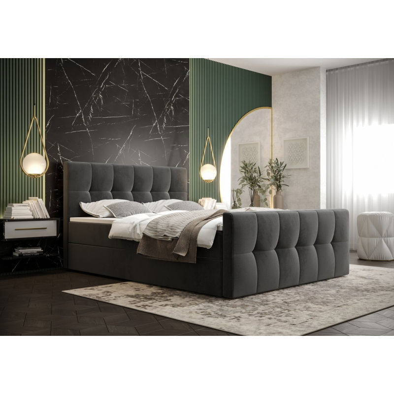 Elegantní manželská postel ELIONE - 140x200, šedá