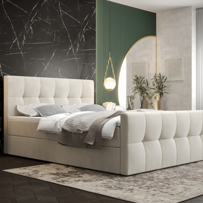 Elegantní manželská postel ELIONE - 160x200, béžová