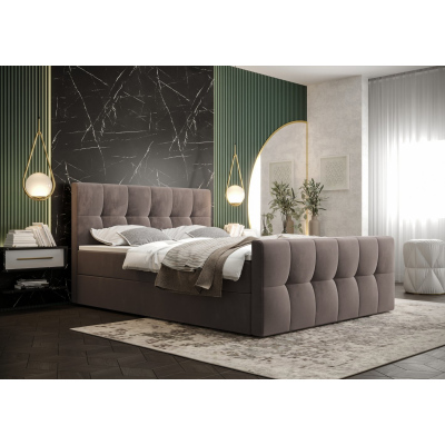 Elegantní manželská postel ELIONE - 160x200, tmavě hnědá