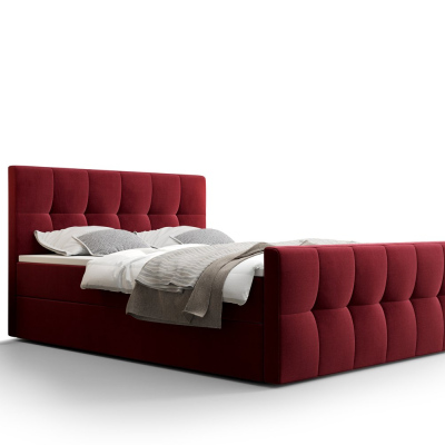 Elegantní manželská postel ELIONE - 160x200, červená