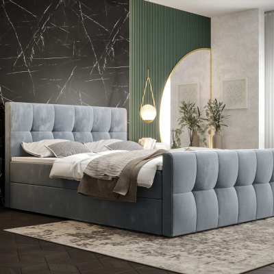 Elegantní manželská postel ELIONE - 160x200, modrá