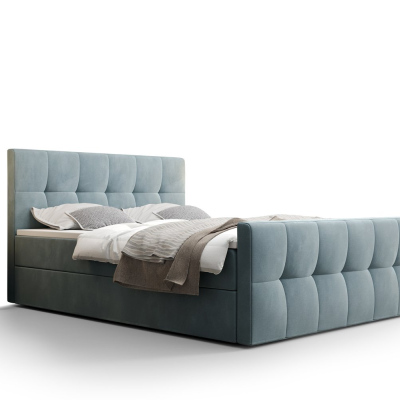 Elegantní manželská postel ELIONE - 160x200, světle modrá