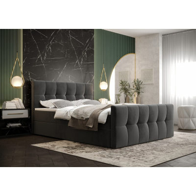 Elegantní manželská postel ELIONE - 160x200, šedá