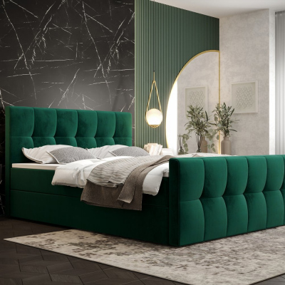 Elegantní manželská postel ELIONE - 180x200, zelená