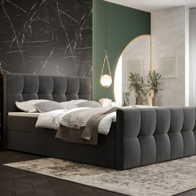 Elegantní manželská postel ELIONE - 180x200, šedá