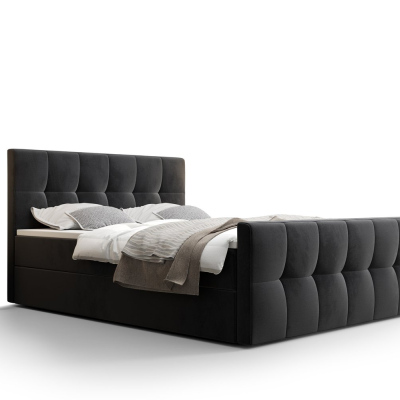 Elegantní manželská postel ELIONE - 180x200, tmavě šedá