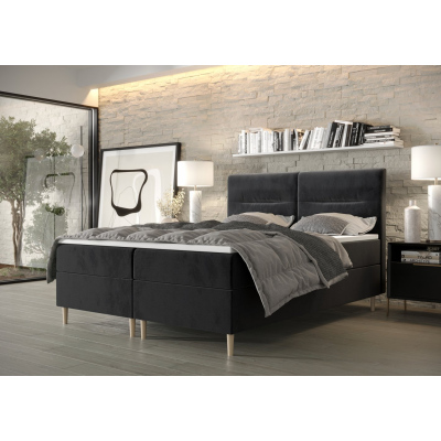 Americká manželská postel HENNI - 140x200, tmavě šedá