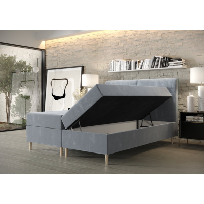 Americká manželská postel HENNI - 140x200, šedá