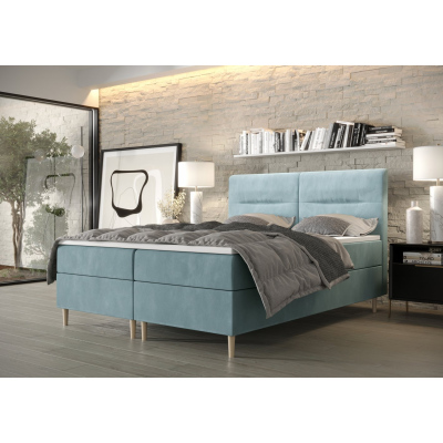 Americká manželská postel HENNI - 160x200, světle modrá