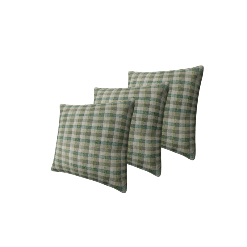 Set tří dekorativních vzorovaných polštářů ZANE - šedý / zelený / béžový