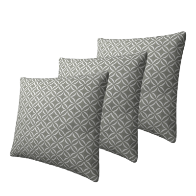 Set tří dekorativních vzorovaných polštářů ZANE - šedý 1 / bílý