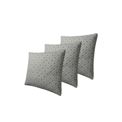Set tří dekorativních vzorovaných polštářů ZANE - šedý 1 / bílý