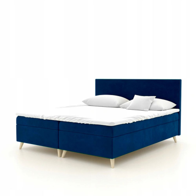Čalouněná postel BLAIRE - 160x200, temně modrá