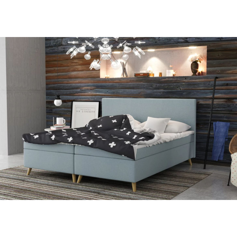 Čalouněná postel BLAIRE - 140x200, modrá