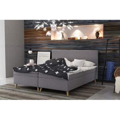 Čalouněná postel BLAIRE - 140x200, šedá