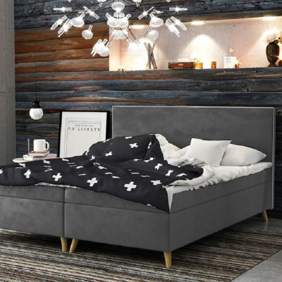 Čalouněná postel BLAIRE - 140x200, tmavě šedá