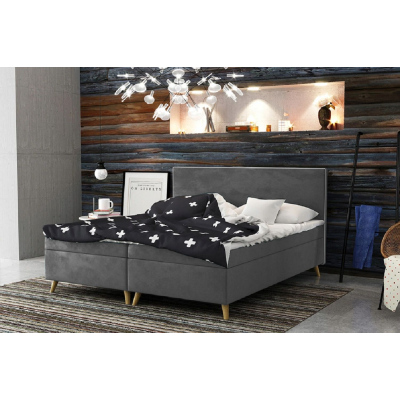 Čalouněná postel BLAIRE - 140x200, tmavě šedá