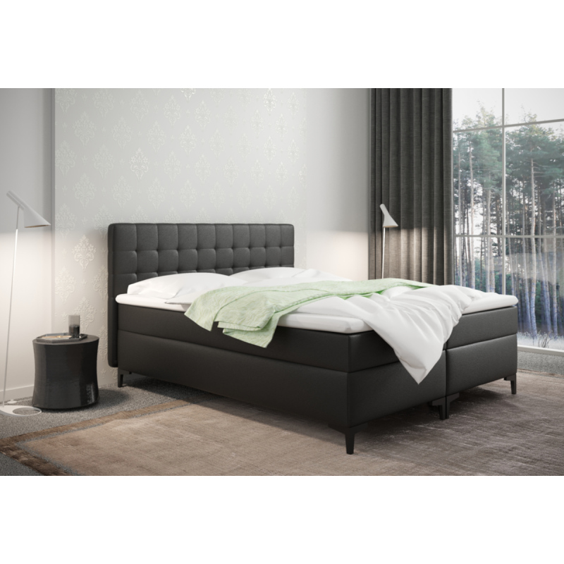 Americká postel s úložným prostorem DAJANA - 200x200, černá eko kůže