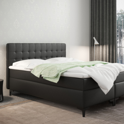 Americká postel s úložným prostorem DAJANA - 180x200, černá eko kůže