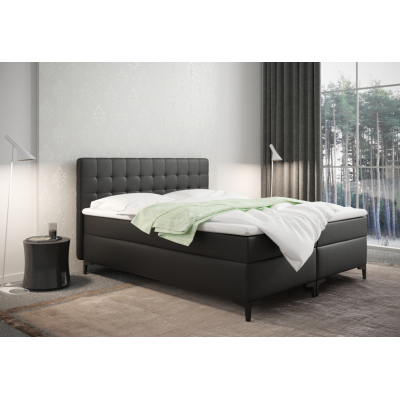 Americká postel s úložným prostorem DAJANA - 180x200, černá eko kůže