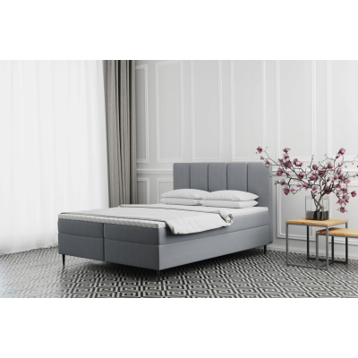 Čalouněná postel na vysokých nožičkách ALISSA - 200x200, šedá