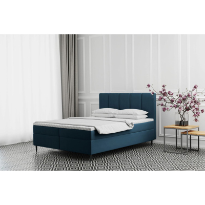 Čalouněná postel na vysokých nožičkách ALISSA - 200x200, modrá