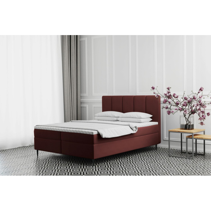 Čalouněná postel na vysokých nožičkách ALISSA - 200x200, červená