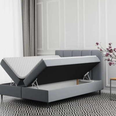 Čalouněná postel na vysokých nožičkách ALISSA - 180x200, šedá
