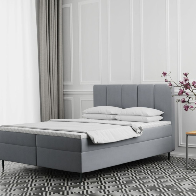 Čalouněná postel na vysokých nožičkách ALISSA - 140x200, šedá
