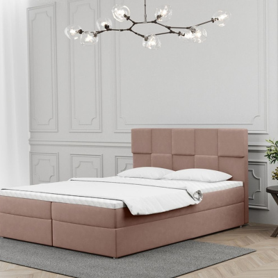 Boxpringová postel ALEXIA - 200x200, růžová