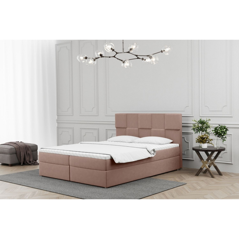 Boxpringová postel ALEXIA - 200x200, růžová