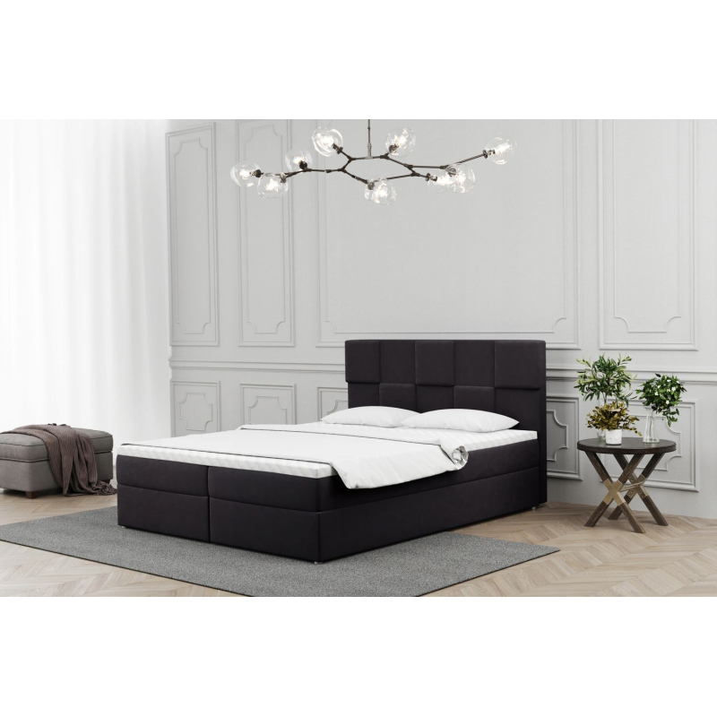 Boxpringová postel ALEXIA - 160x200, černá