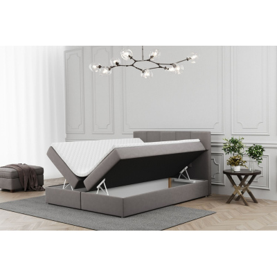 Boxpringová postel ALEXIA - 160x200, šedá