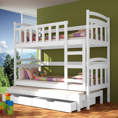 Dětská postel s úložným prostorem ARANKA - 75x180, bílá