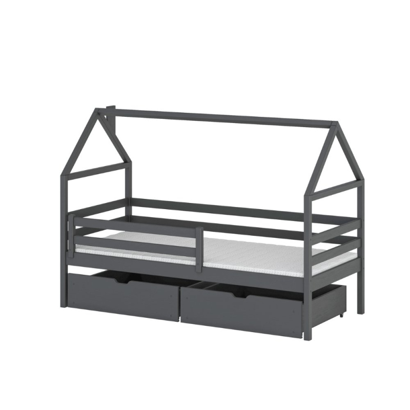 Dětská postel se šuplíky ALIA - 80x160, grafit