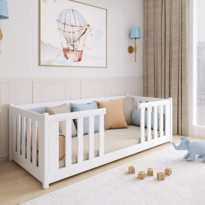 Dětská postel se zábranami NORENE - 80x200, bílá