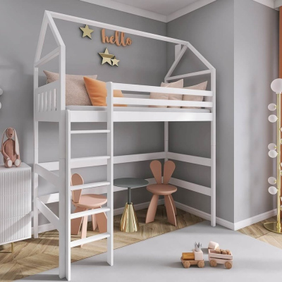 Dětská postel s horním spaním NITSA - 90x200, borovice