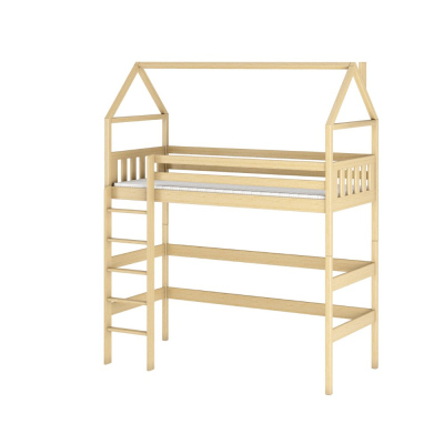 Dětská postel s horním spaním NITSA - 90x200, borovice